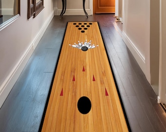 Bowling Lanes Rug for Playing Bowling, Bowling Decor, Bowling Strike Rug, Bowling Playing Rug, Runner Rug, Washable Rug, Non Slip Rug
