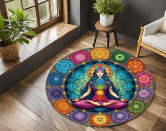 Mandala Rug, Mandala Pattern Rug, Mandala Round Rug, Floral Mandala Design Rug, Geometric Round Rug, Living Room Rug, Gift Rug, Decor Rug