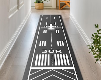 Runway Rug, Track Rug, Aircraft Rug, Aviation Rug, Aviation Carpet,Airport Rug,Plane Rug,Airport Decor Rug,Apron Rug,Airlines Rug,Runner Rug