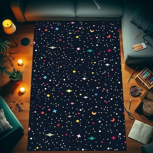 Arcade Stars Rug, Bowling Alley Carpet, Arcade Bar Carpet, Retro Rug, Arcade Bar Rug, Arcade Rug, 80s Rug, Retro Arcade