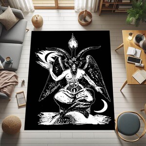 Pentagram Rug,baphomet Demon Rug,satanic Goat Rug,satanic Pentagram Rug ...