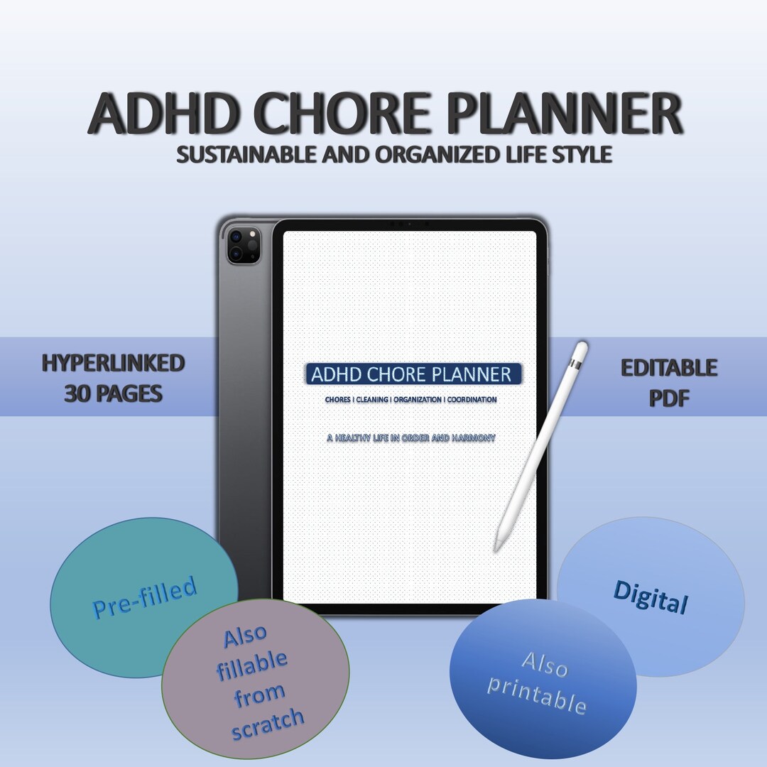 ADHD Chore Planner I ADHD Chore Chart I ADHD Planner I Chore Planner I ...