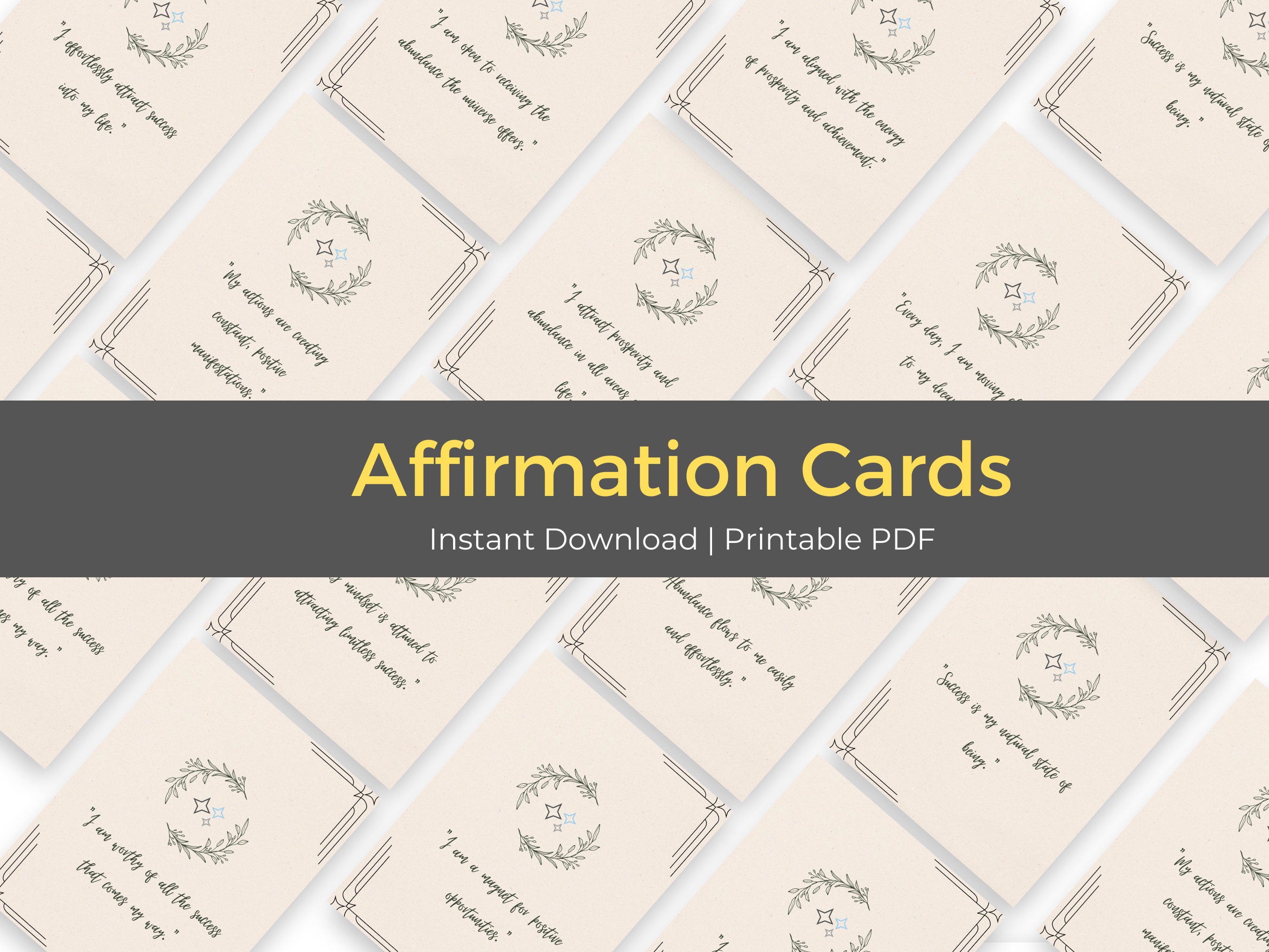 Printable Affirmation Cards for Attracting Success Mental Health ...