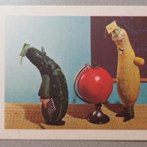 Postkarte Henry Rox, USA, sehr selten. 'Gemüselektion' (gedruckt von Rykom Brothers Amsterdam)