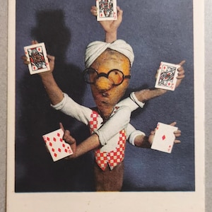 Postkarte Henry Rox, USA, sehr selten. 'Kartoffel Kartenspieler' (gedruckt von Rykom Brothers Amsterdam)