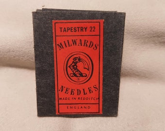 Aghi da tappezzeria Milwards misura 22, vintage, aghi non utilizzati