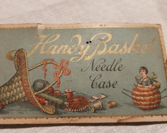 Vintage naaldendoos, handige mand