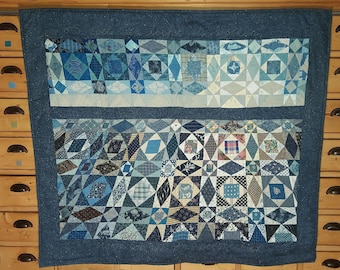 Unique design Quilt 'Storm at Sea', hand-made. 103 x 91 cm. Wall hanging