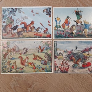 conjunto de 4 postales nuevas Molly Brett, The Medici Society, Londres