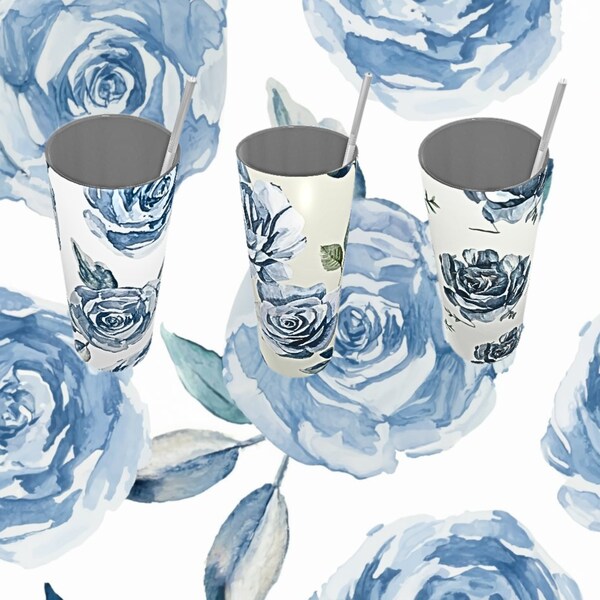 3 tumbler wrap designs blue rose download