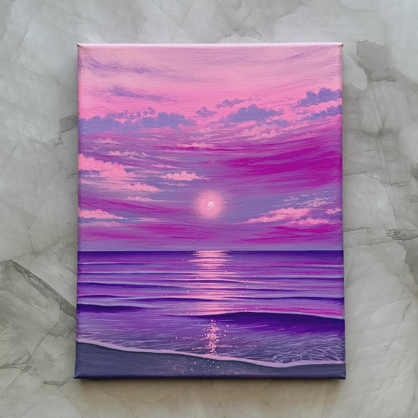 Sugar Sky Serenade | Original Acrylic Sunset Painting | Dreamy