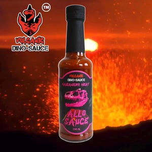 Geräucherte Habanero-Scharfsauce – Allo-Sauce | Volcanic DinoSauce - Geschenk für Männer mit scharfer Dinosauriersoße, Grill & Flügel
