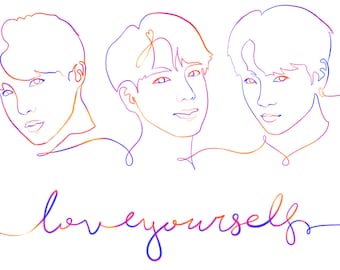 Love Yourself BTS Mural Stencil