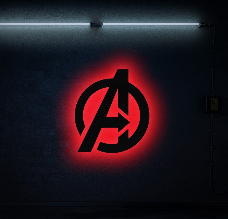 Avengers Led Sign Marvel Neon Sign Avengers Logo Sign Etsy