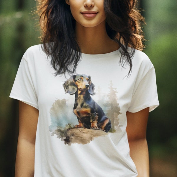 Dachshund Dog Shirt, Watercolor Pet Shirt, Dog Lovers Gift, Pet Lover Tee, Fur Mama Shirt, Animal Lover Shirt,Gift For Dog Lover,Pet Cartoon