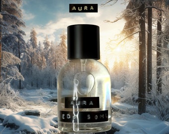 AURA Eau de Parfum / Sándalo, Incienso, Madera de Guayaco / Perfumista independiente galardonado, fragancia limpia, terrosa y almizclada, hecho a mano en EE. UU.