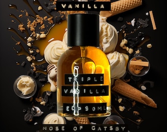 TRIPLE VAINILLA Eau de Parfum / Vainilla, Caramelo, Avellana, Barquillo, Sándalo / Perfumería independiente, Lote pequeño, Fragancia personal golosa