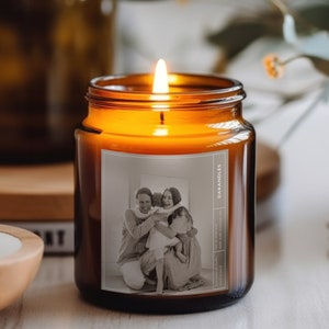 Custom Photo 6oz Soy Candle, Personalized Gift, Personalized Photo Candle, Custom Picture Candle, Custom Scented Candle, Aesthetic Candles