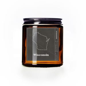 Wisconsin Candle 50 States American Candle USA Gift Candle Wisconsin Gift Proud American Gift Idea Candle Patriotic Candle