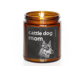 Cattle Dog Mom Candle | Australian Cattle Dog Gift Candle, Personalized Custom Scent Pink
