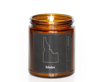 Candela Idaho, candela americana dei 50 stati, candela personalizzata, regalo dello stato dell'Idaho, regalo americano orgoglioso, candela a stoppino singolo