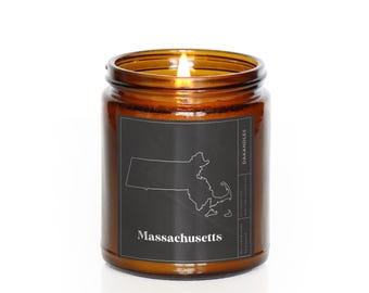 Massachusetts Candle 50 States American Candle USA Gift Candle Massachusetts State Gift Proud American Gift Idea Candle Patriotic Candle