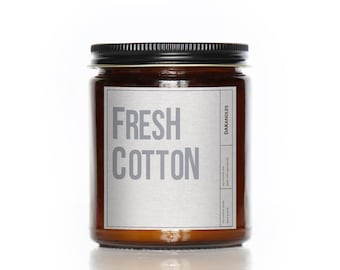 フレッシュコットンシングルウィック香り付きソイキャンドルクリーンキャンドルリフレッシュリネンランドリー男性用コロンクリーンな香り