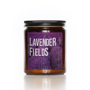 Lavender Fields Single Wick Scented Soy Candle | Lavender Herbal Scented Candle | Aromatherapy