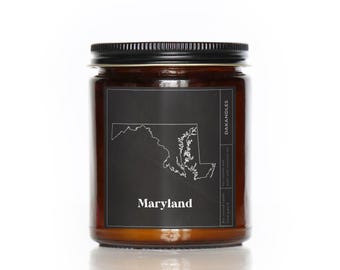 Maryland Candle 50 States American Candle Personalized Candle Maryland State Gift Proud American Gift Idea Single Wick Candle Patriotic