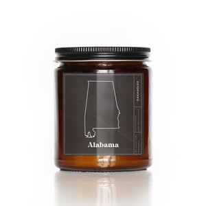 Alabama Candle 50 States American Candle Personalized Candle Alabama State Gift Proud American Gift Single Wick Candle Patriotic Candle