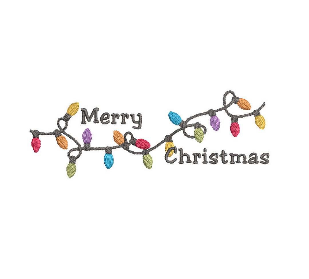 Christmas Lights Embroidery Design Etsy