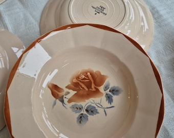 Set mit 8 Digoin Sarreguemines Tellern