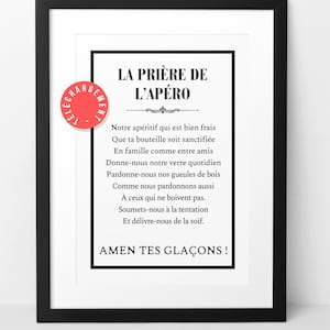 Póster La oración del aperitivo para descargar inmediatamente. cartel decorativo