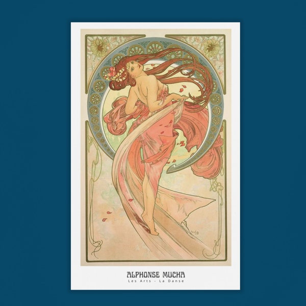 Affiche Les Arts La Danse Alphonse Mucha, affiches Art Nouveau, art ancien Français vintage