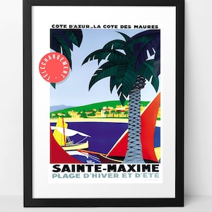 Póster vintage de Sainte Maxime para descargar inmediatamente