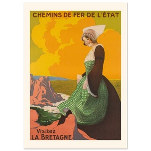 Poster Visit Bretagne von Joseh Stall State Railways 1920