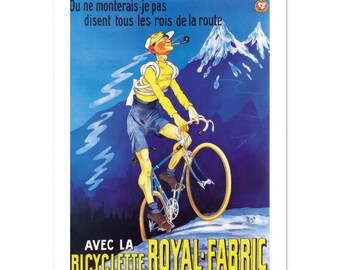 Bicycle Illustration Royal Fabric Old Advertising Vintage Decoration
