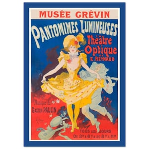 Manifesto pubblicitario francese Museo Grévin Pantomine luminose Vecchio manifesto Spettacolo di Parigi