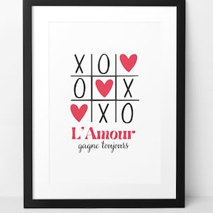 Poster Love always wins Declaration of love. Romantic quote