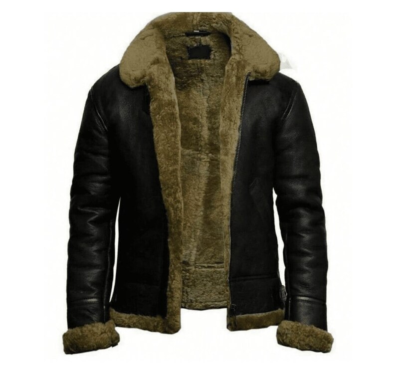 Mens Leather Bomber Jacket Mens Black Bomber Jacket B3 Pilot Jacket