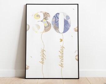 Unique Money Gift Poster & Birthday Card - Instant Download for Ages 18-60. Make their celebration memorable! #Printable #BirthdayGift"