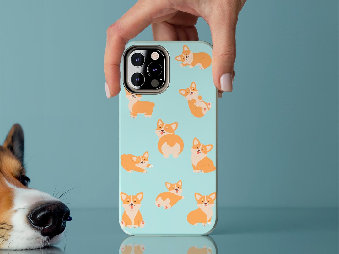 IPhone Case Dog Animal Phone Case Dog Lovers Phone Case Cute Blue