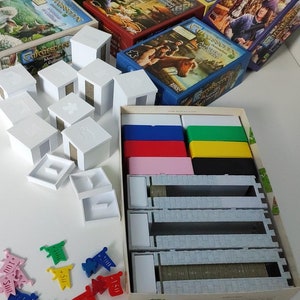 Storage boxes + towers for Carcassonne and its expansions