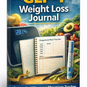 GLP-1 Weight Loss Journal | Ozempic Wegovy Mounjaro Tracker | Printable Progress & Meal Log | Instant Download