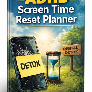 ADHD Screen Time Reset Planner | 30 Day Digital Detox (Instant Download)