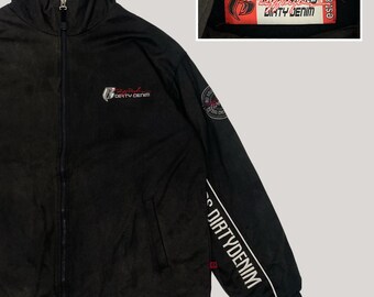 Vintage 90s Ruff Ryders Dirty Denim Embroidered Big Logo Hip Vintage 90s Ruff Ryders Dirty Denim Embroidered Big Logo Hip