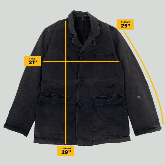 Vintage 2005 Stone Island Denims Shadow Project Black Washed Blazer Buttons Pockets Streetwear Luxury Casual Medium Size Jacket Etsy UK