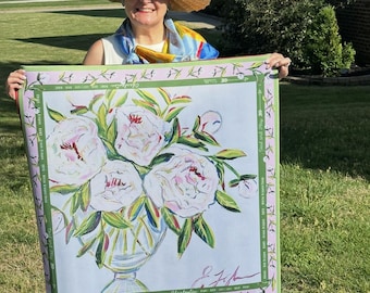 Pink Peony Mahjong Mat