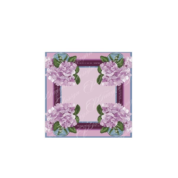 Pink Berry Toned Hydrangea Mahjong Mat