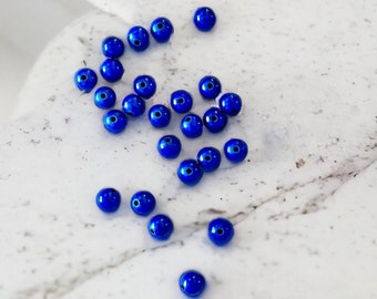 Perles miracles 8 mm, bleu foncé, 25 perles, perles magiques 3D (article n° 8407)